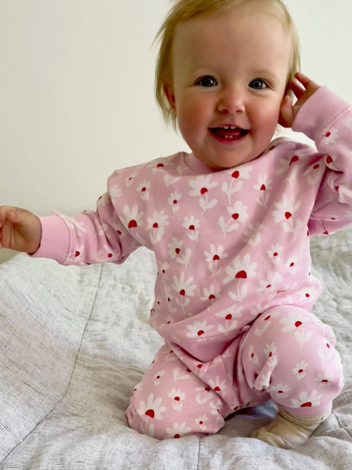 Baby Sweatpants - Flower Field Peony