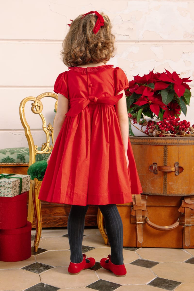 Sofia Smocked Dress - Red