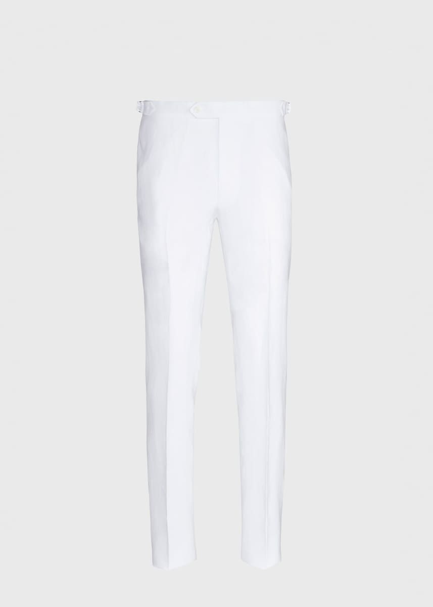 Solid Linen Pant - White