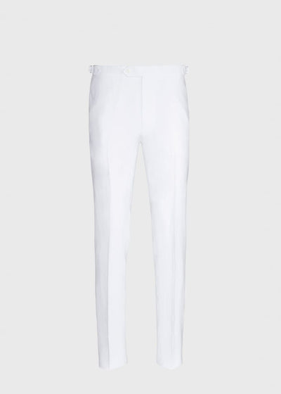Solid Linen Pant - White