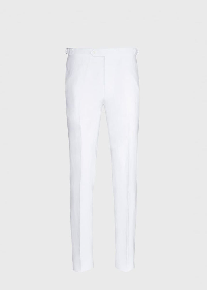 Solid Linen Pant - White