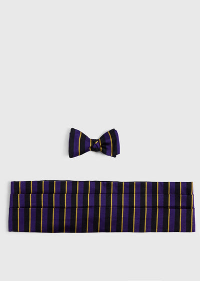 Bow Tie & Cummerbund Set - Purple/Yellow