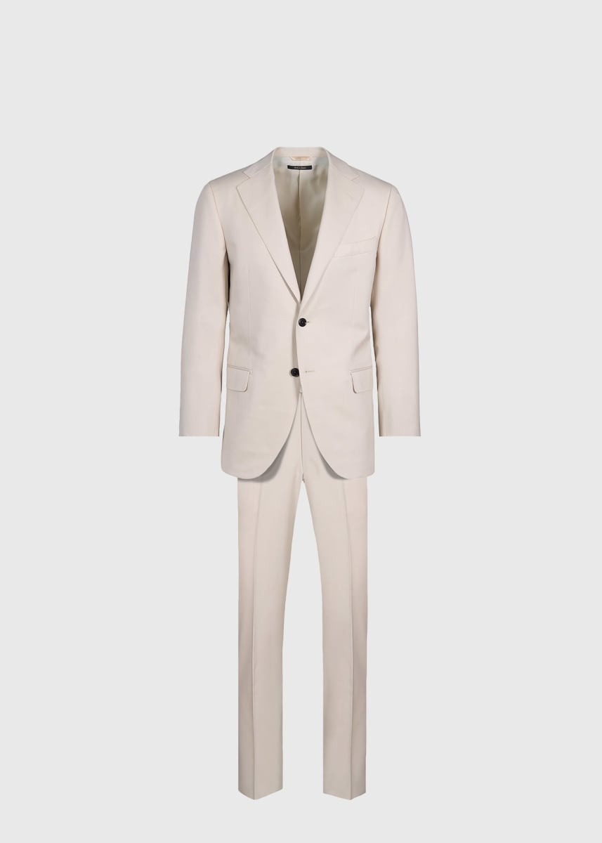 Solid Wool Suit - Light Tan
