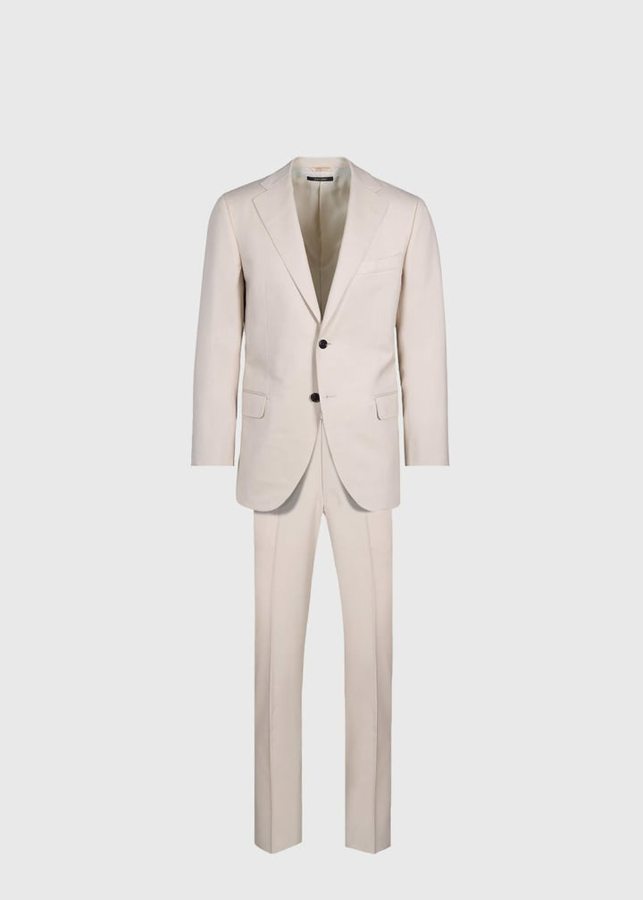 Solid Wool Suit - Light Tan