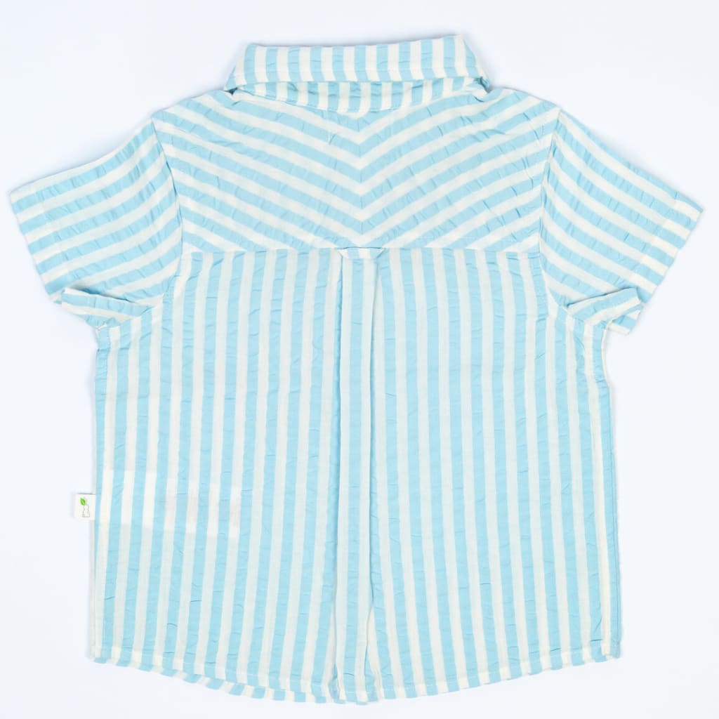 Picnic Seersucker Shirt - Sky Blue