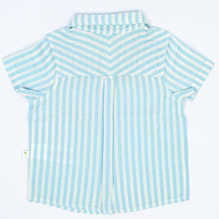 Picnic Seersucker Shirt - Sky Blue