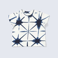 Short Sleeve Slub Jersey Printed Tee - Navy Shibori