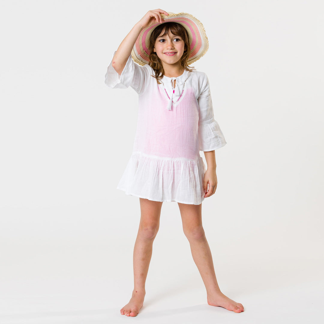 Gigi Girls Beach Dress - White