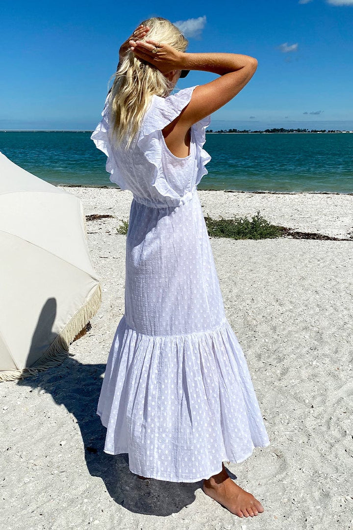 Chandra Dress - White Swiss Dot Organic