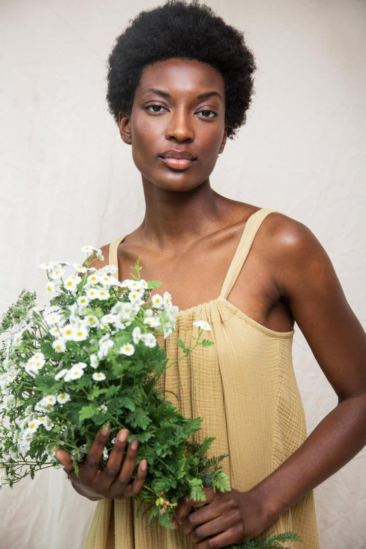 Wilder Organic Cotton Dress - Straw