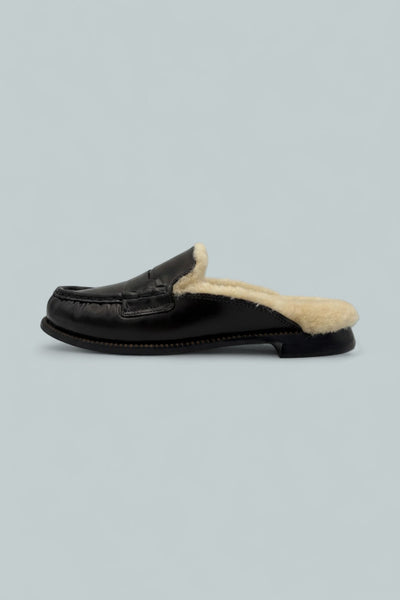 Temi Shearling Penny Loafer Mule - Espresso Spazzolato