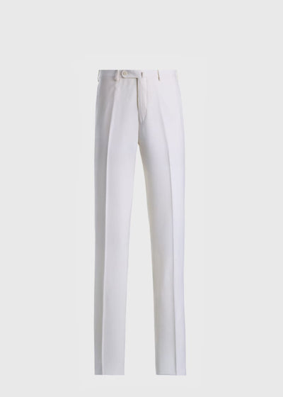 Super 130s Wool Clearcut Trouser - White