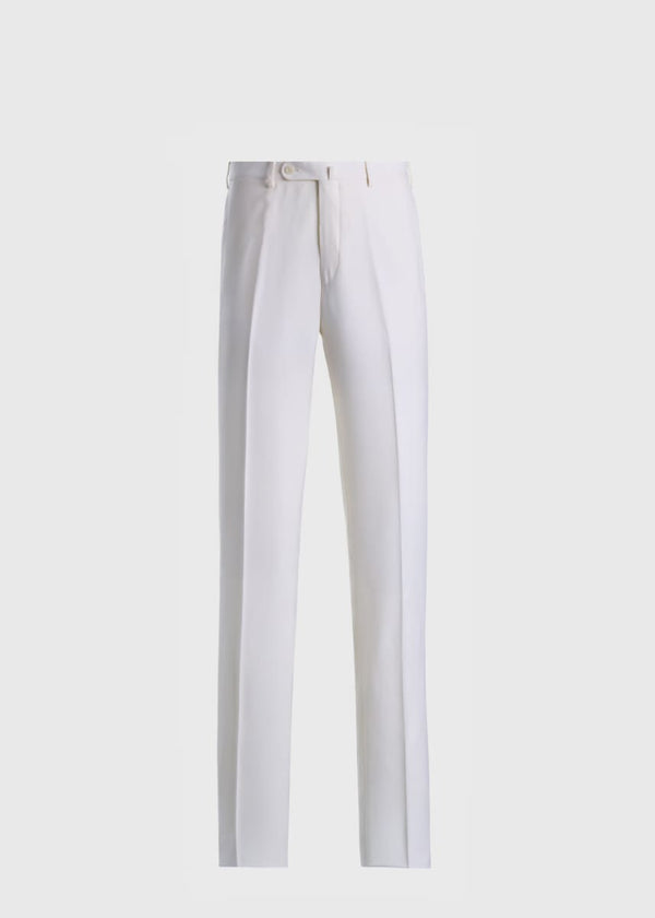 Super 130s Wool Clearcut Trouser - White
