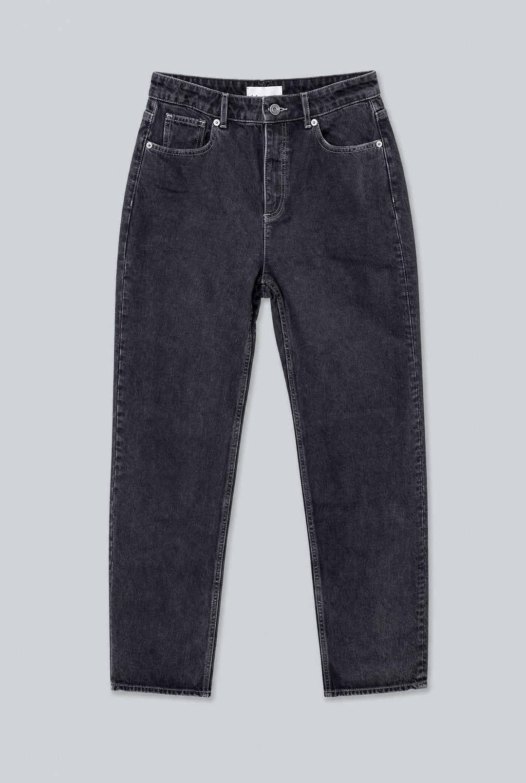 High Waisted Denim Pants - Black