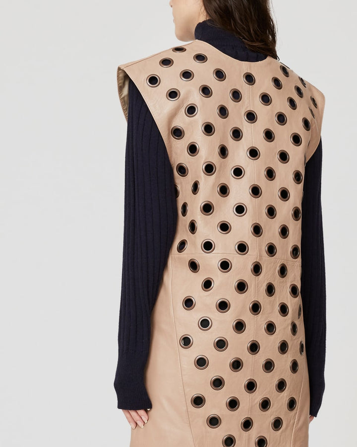 Leather Aglaja Dress/vest - Almond