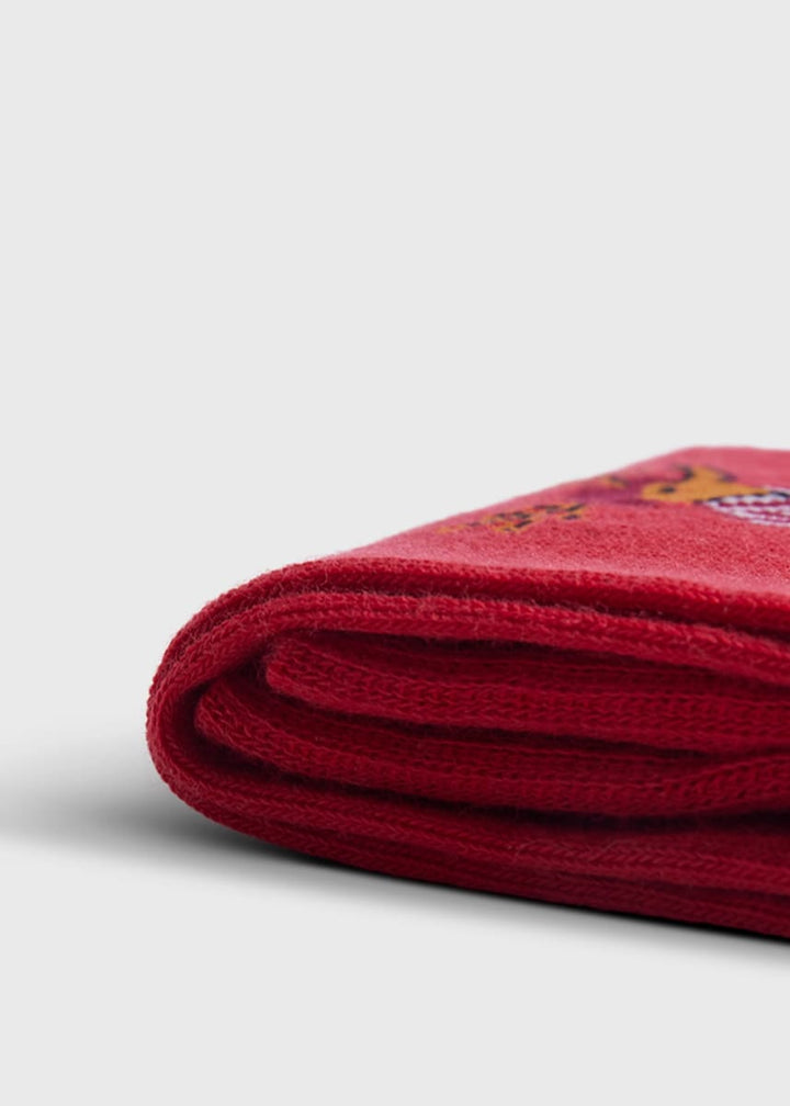 Prancer Holiday Sock - Red