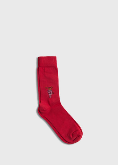 Prancer Holiday Sock - Red