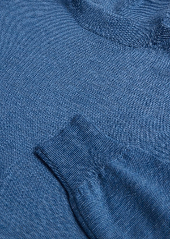 Merino Wool Turtleneck - Denim