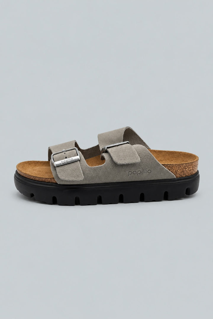 Arizona Chunky Suede Leather Sandals - Pure Sage/