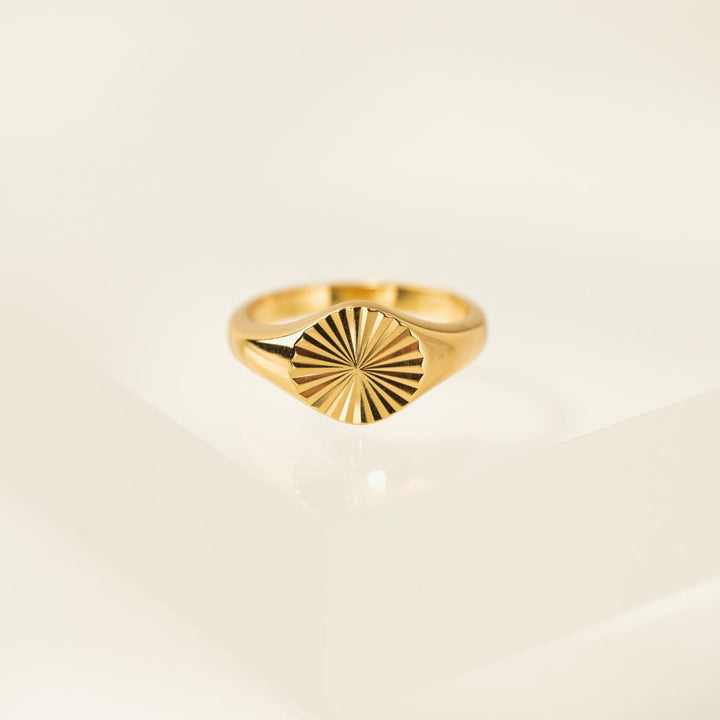 Coin Fluted Signet Ring