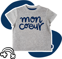 Mon Coeur T-Shirt Navy Logo - Grey