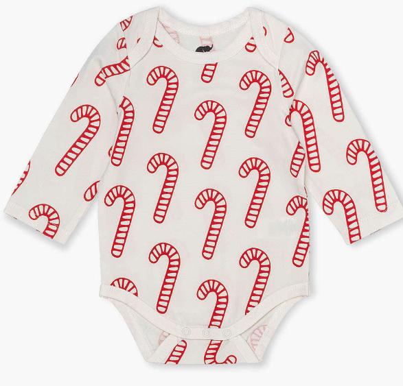 Long Sleeve Jack + Jill Bodysuit - Candy Cane