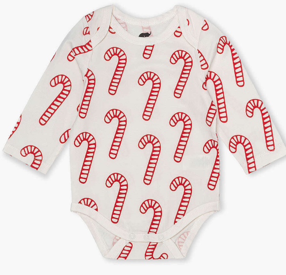 Long Sleeve Jack + Jill Bodysuit - Candy Cane