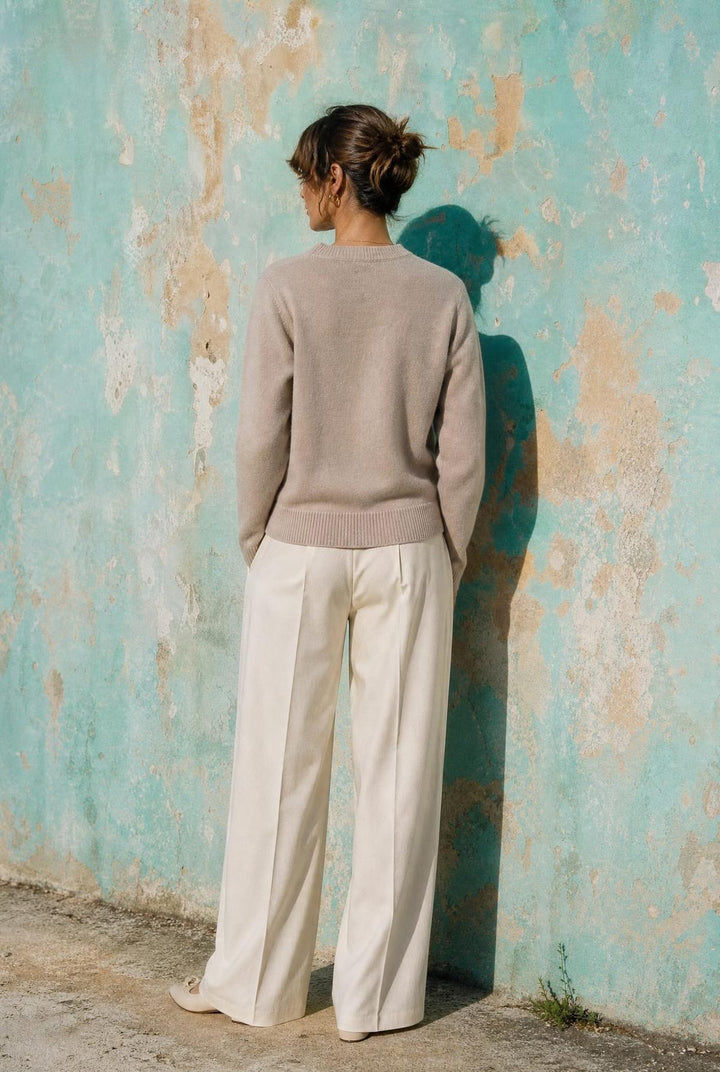 Mock Neck Cardigan - Oatmeal