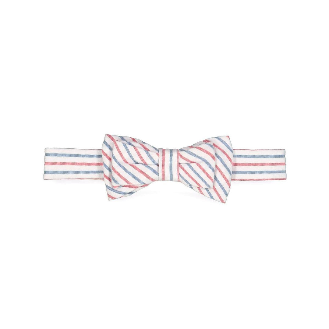 Classic Bow Tie - Red and Blue Seersucker