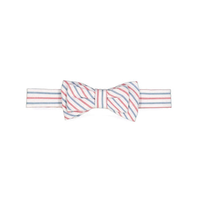 Classic Bow Tie - Red and Blue Seersucker