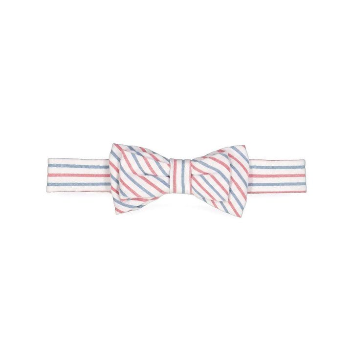 Classic Bow Tie - Red and Blue Seersucker
