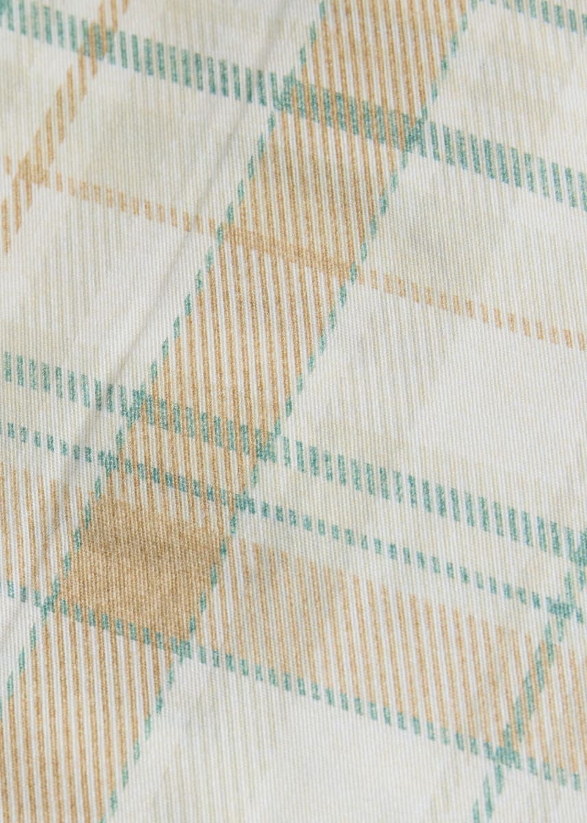 Printed Plaid Cotton Shirt - Cream