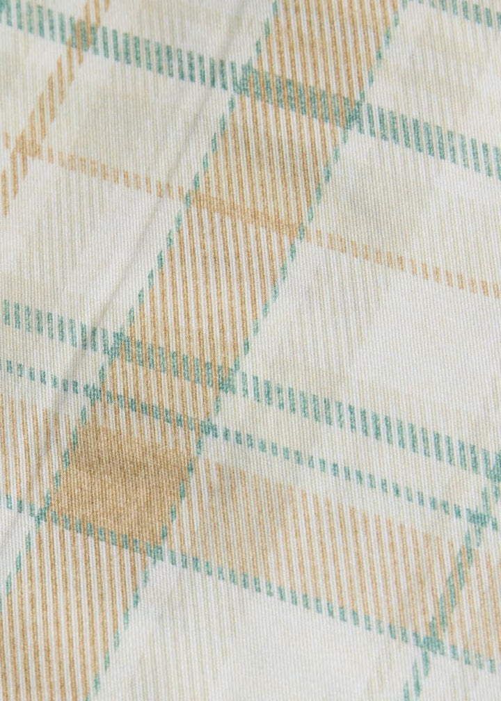 Printed Plaid Cotton Shirt - Cream