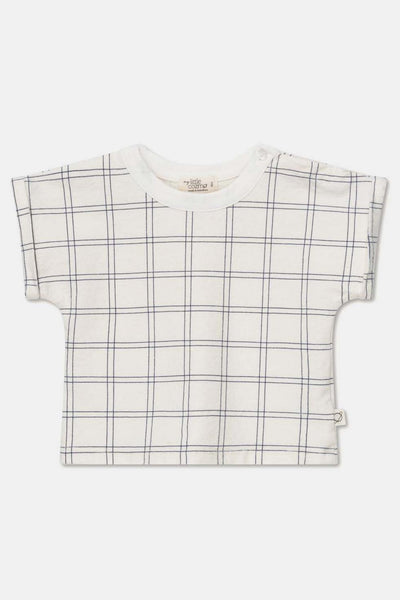 Plaid crepe baby t-shirt - Ivory