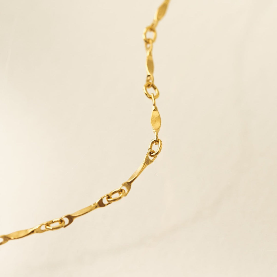 Dapped Bar Chain Gold-Filled Necklace