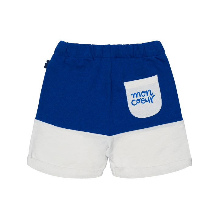 Bi-Color Shorts - Powder Blue & Natural