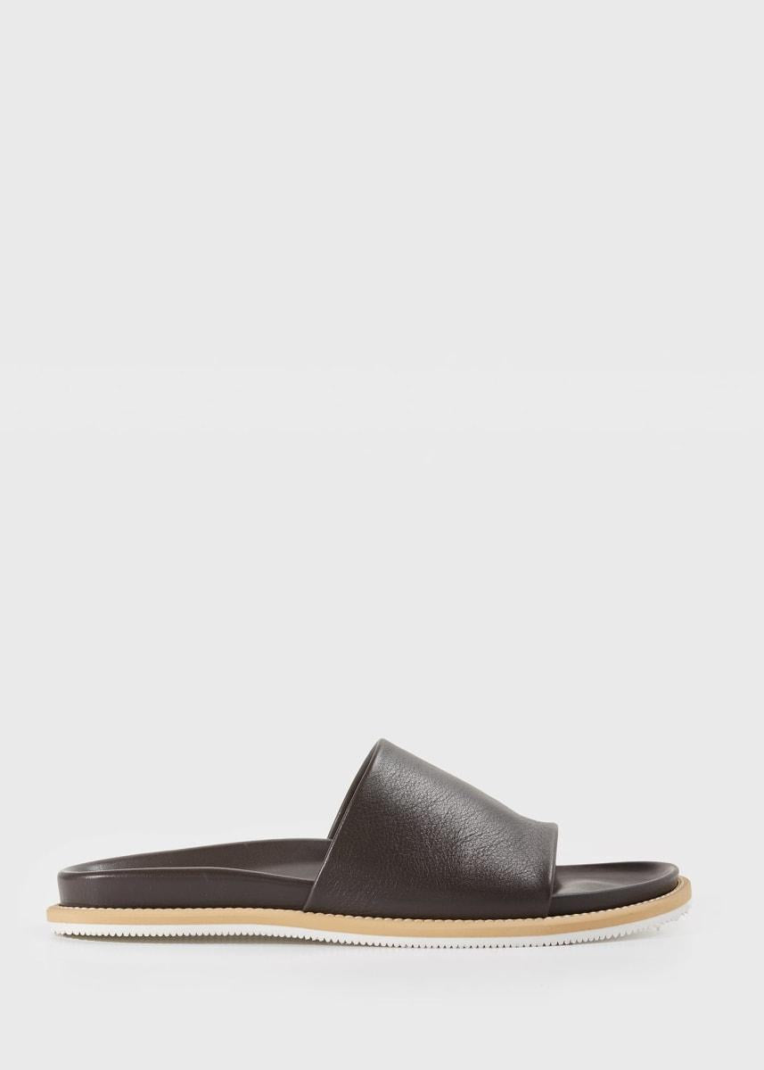 Palma Leather Slide - Dark Brown