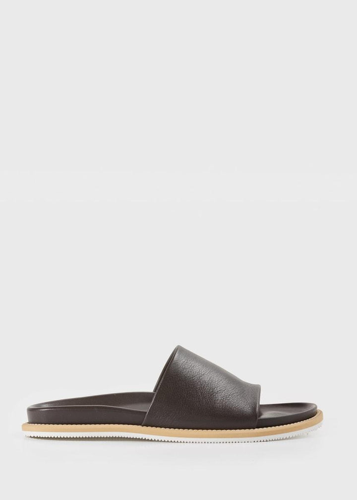 Palma Leather Slide - Dark Brown