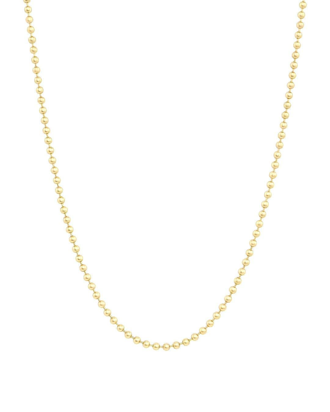 18k gold beaded ball chian necklace