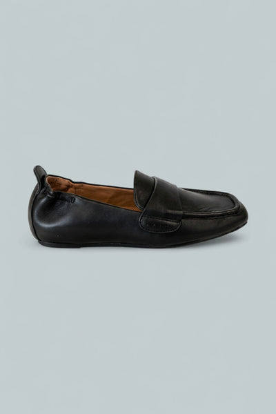 Women's Sophie Square Toe Flats - Black Leather