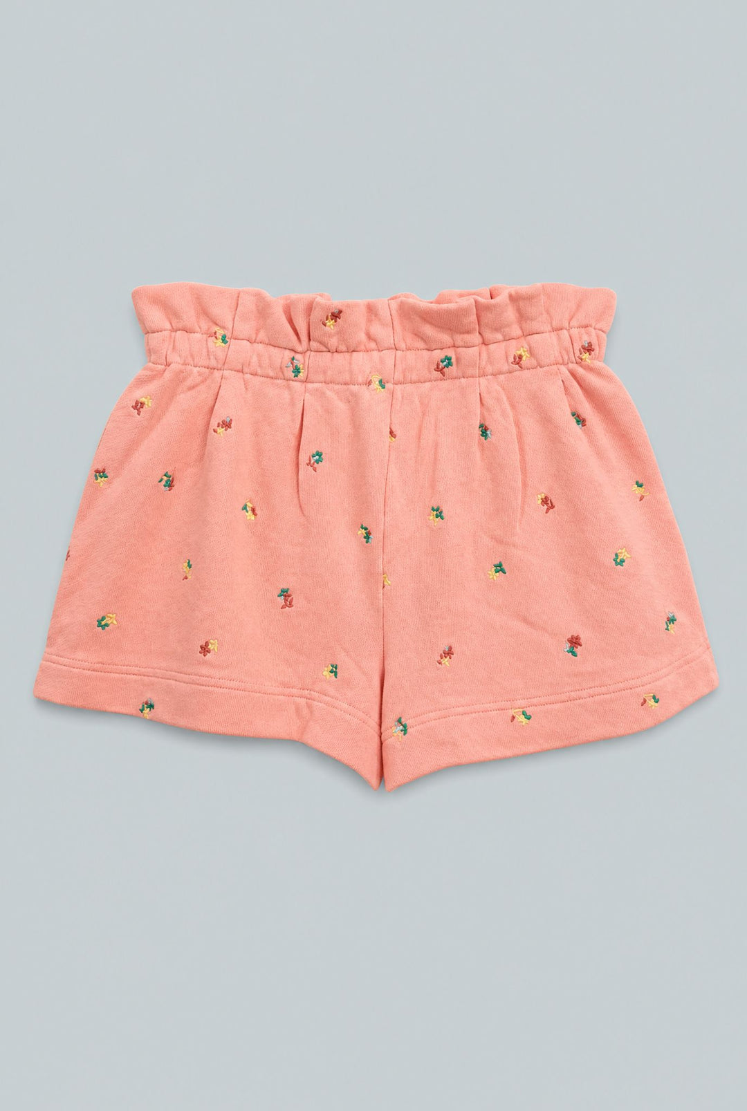 Hazel Floral Paperbag Sweatshorts - Pale Peach