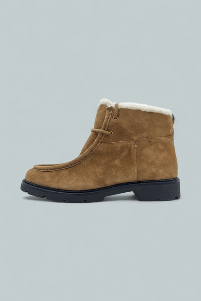 Sierra Shearling-Lined Lug-Sole Boots - Chili Brown