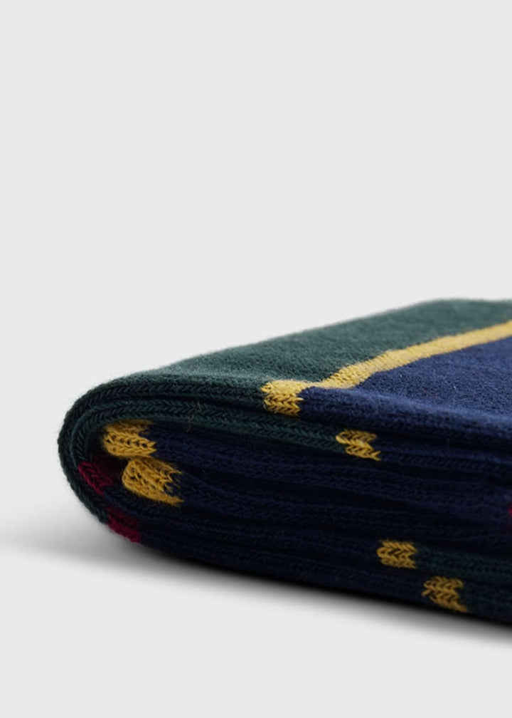 Cotton Regimental Stripe Sock - Navy/Green