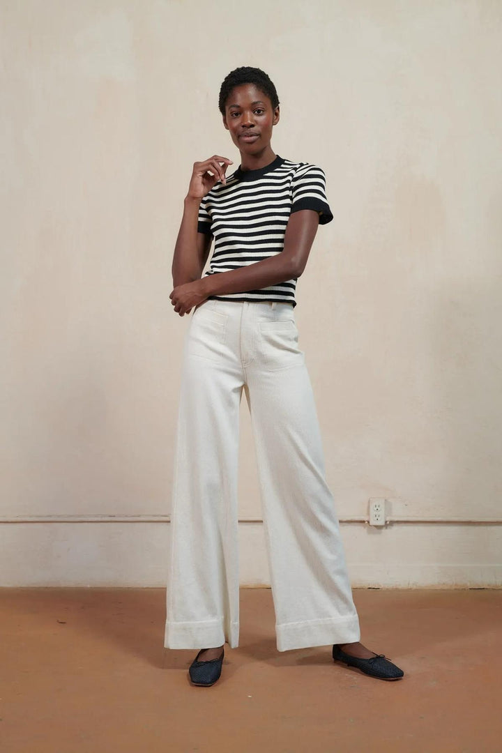 Jones Ribbed Tee| Stripe | Organic