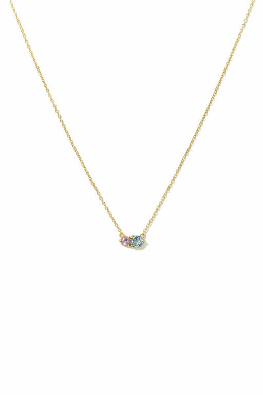 Luma Gemstone Necklace - Amethyst + Blue Topaz