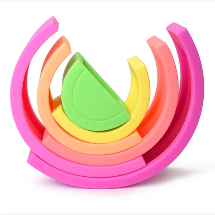 Silicone Rainbow Building Blocks