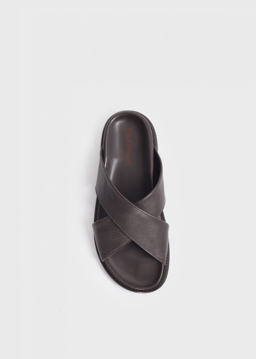 Punta Leather Slide - Dark Brown