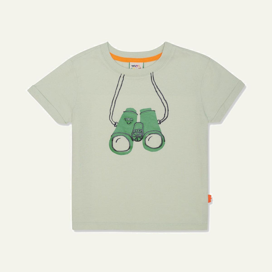 Recycled Cotton Binocular Kid T-shirt - Sea Foam/greenbriar
