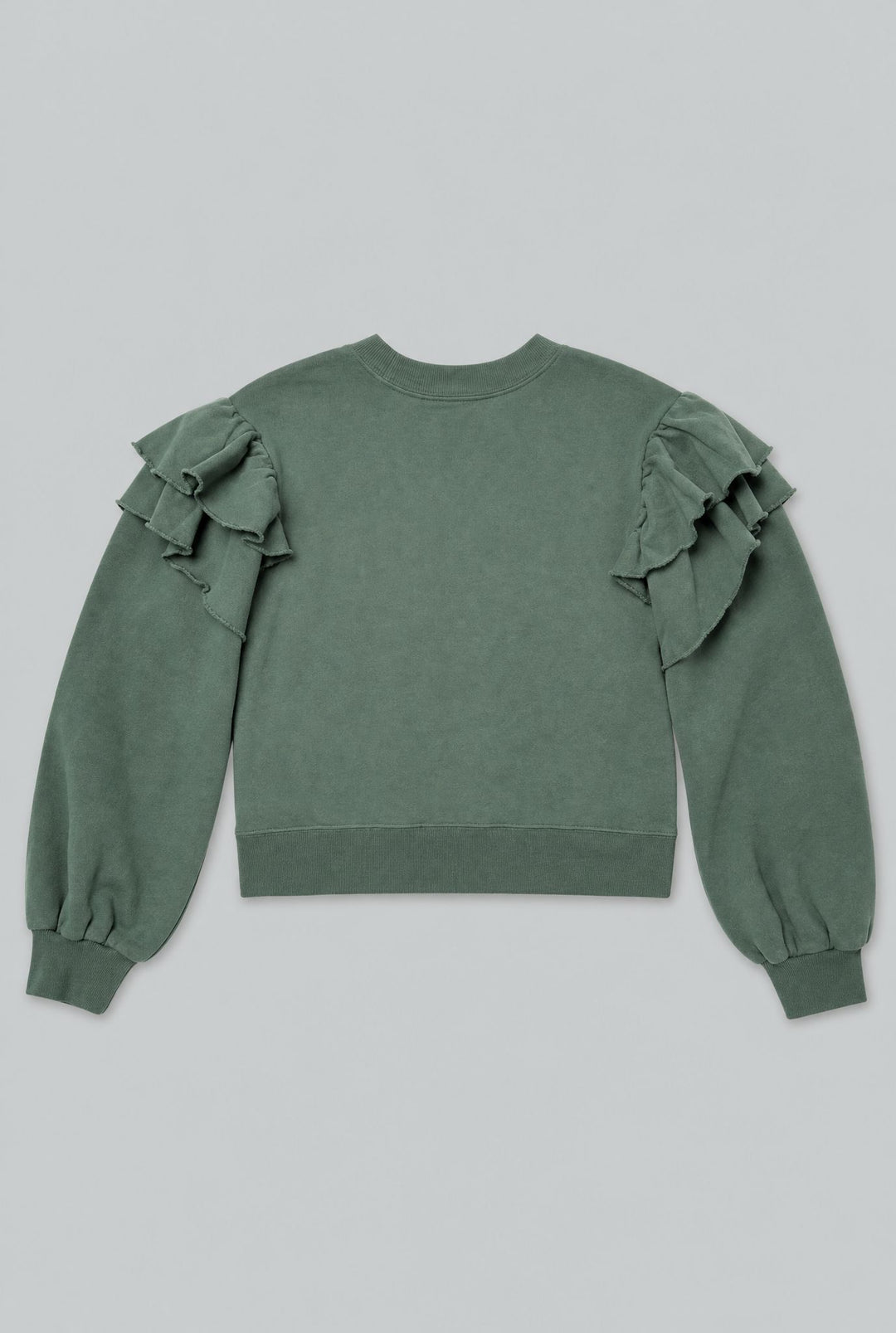 Ruffle Sweatshirt - Dark Green