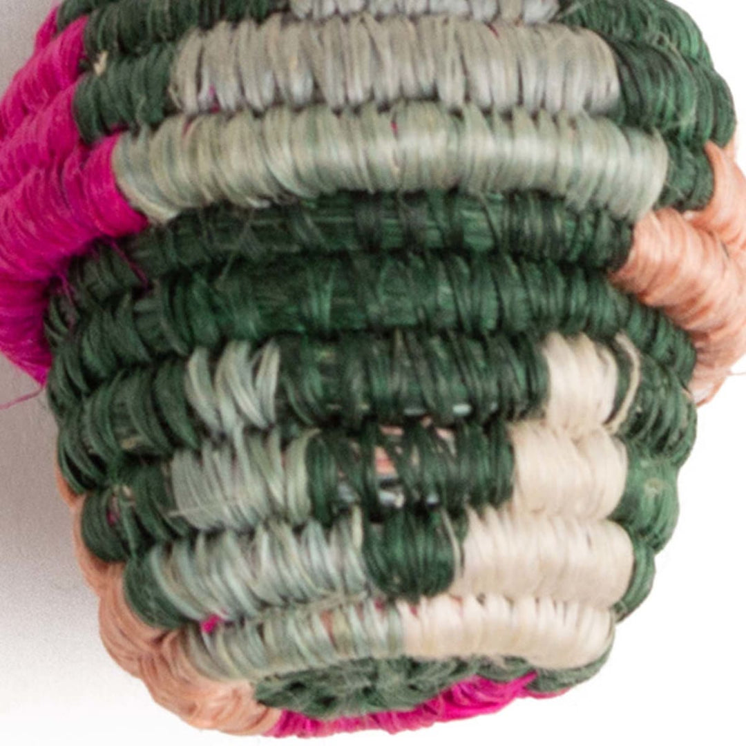 Woven Keychain - Green Tassel